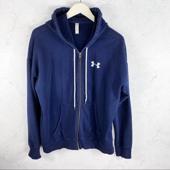 [Under Armour] Navy Logo Zip Up Jacket - Picture 1 of 2